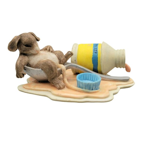 Charming Tails Get Well Soon Figurine Tummy Coat McKenzie Mouse Silvestri ERROR - Picture 1 of 7